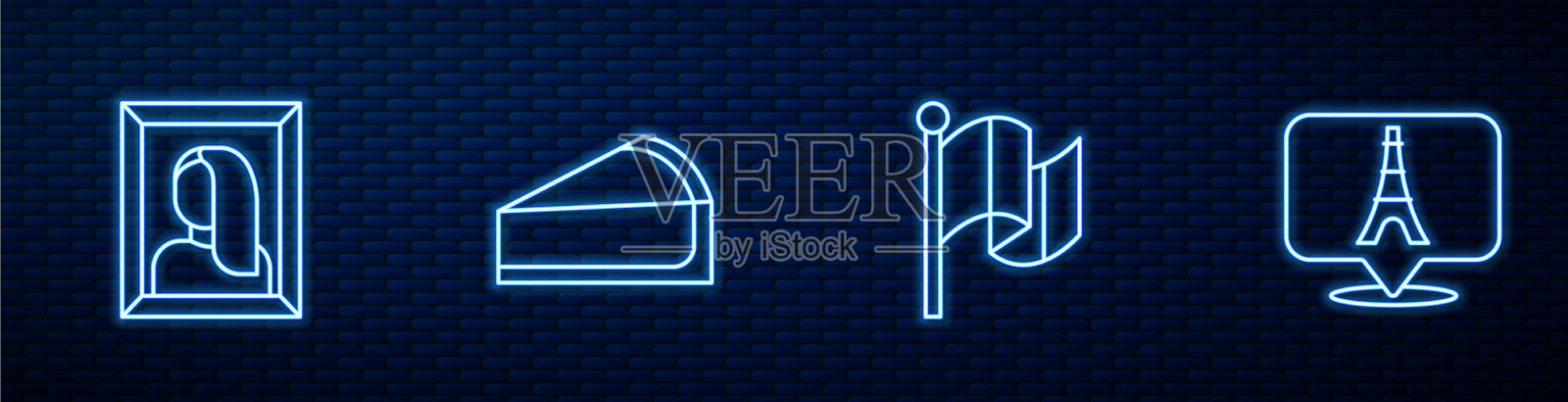 博物馆内设置国旗法国画像插画图片素材