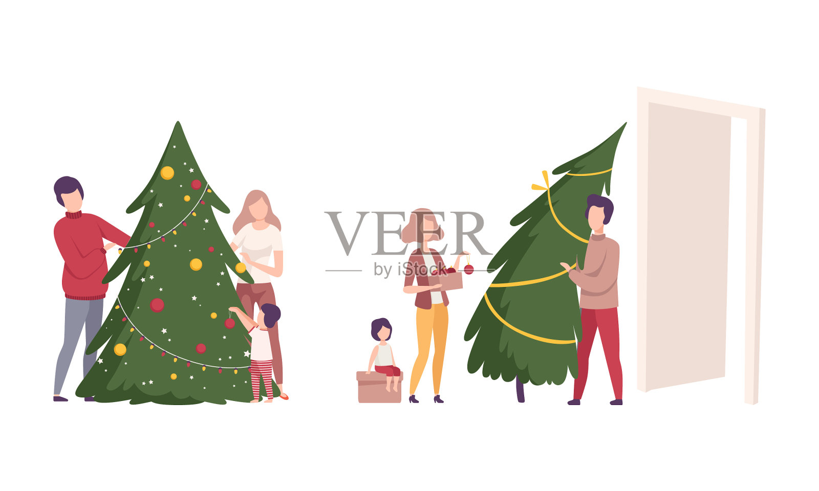 家庭用小玩意装饰圣诞树设计元素图片