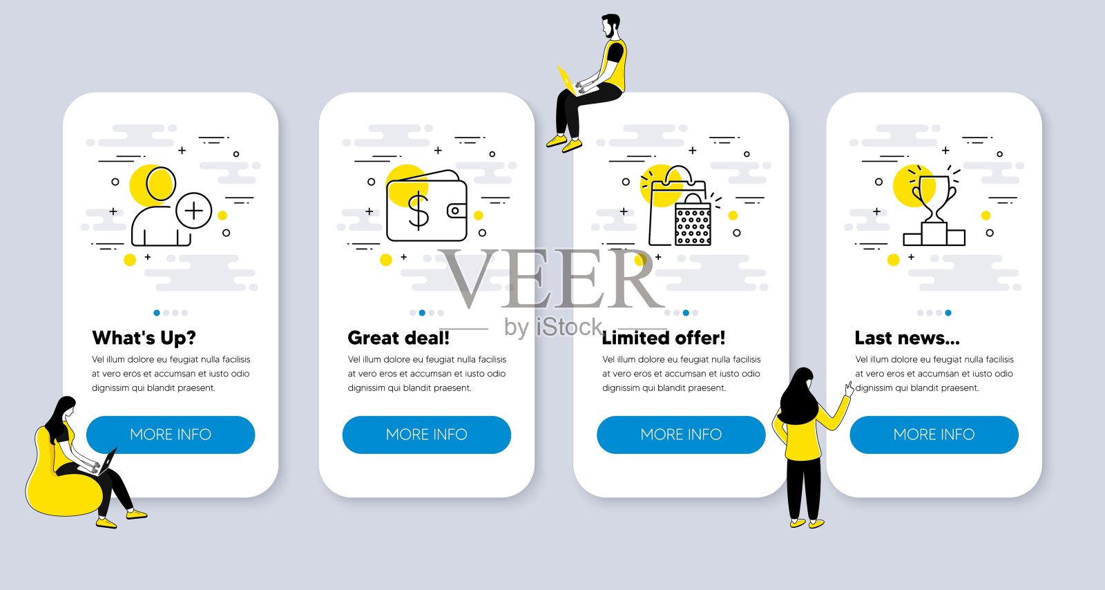 矢量金融购物用户线条图标插画图片素材