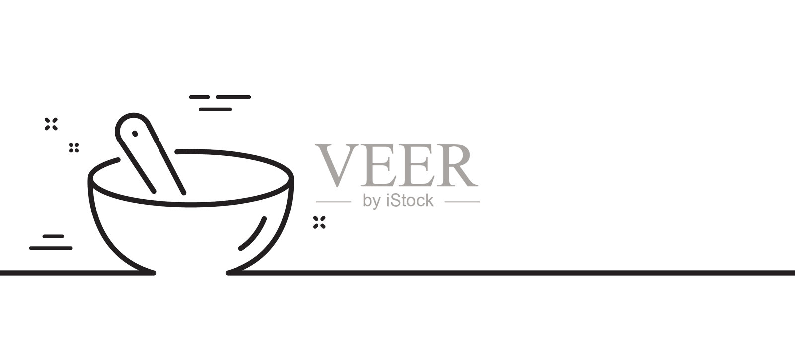 烹饪拌线图标碗与勺子标志食物设计元素图片