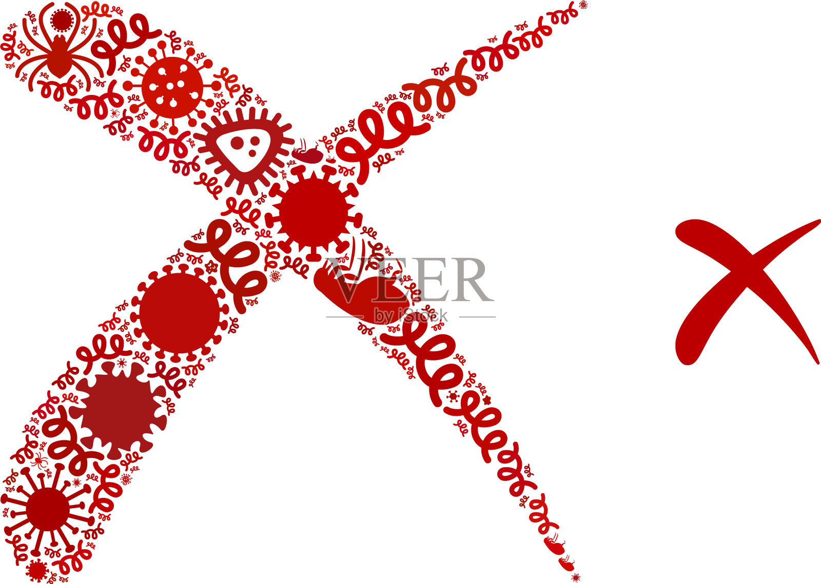 拼贴拒绝图标感染病毒插画图片素材