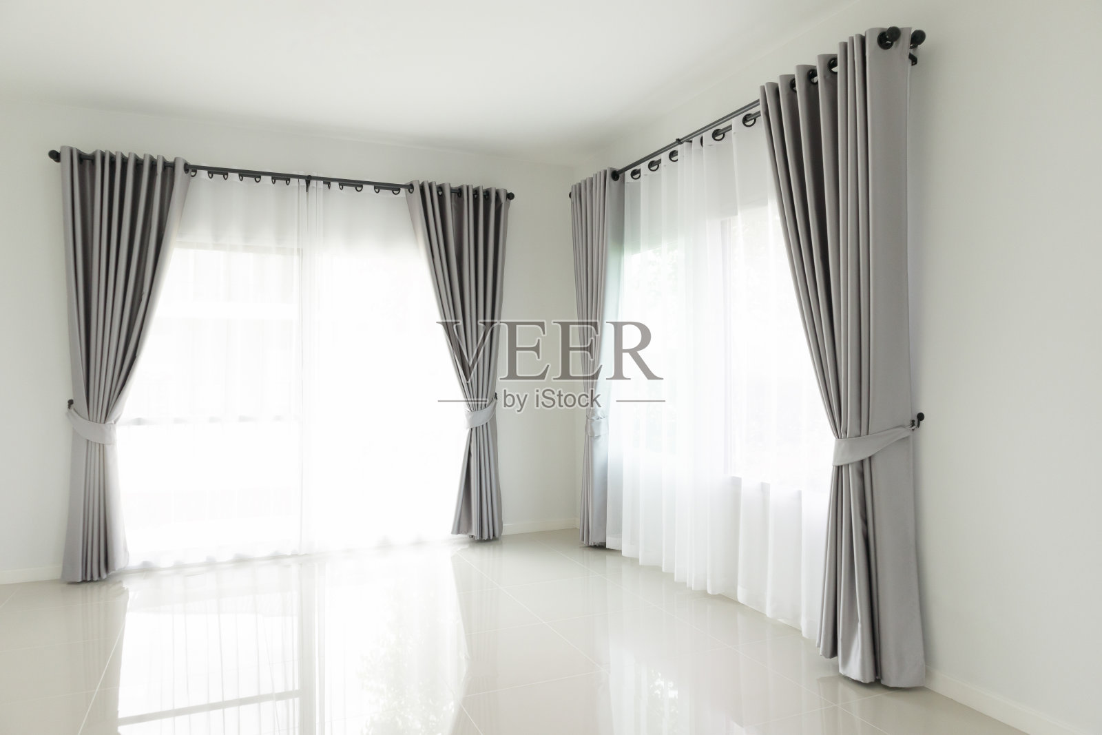 客厅窗帘窗室内装饰照片摄影图片