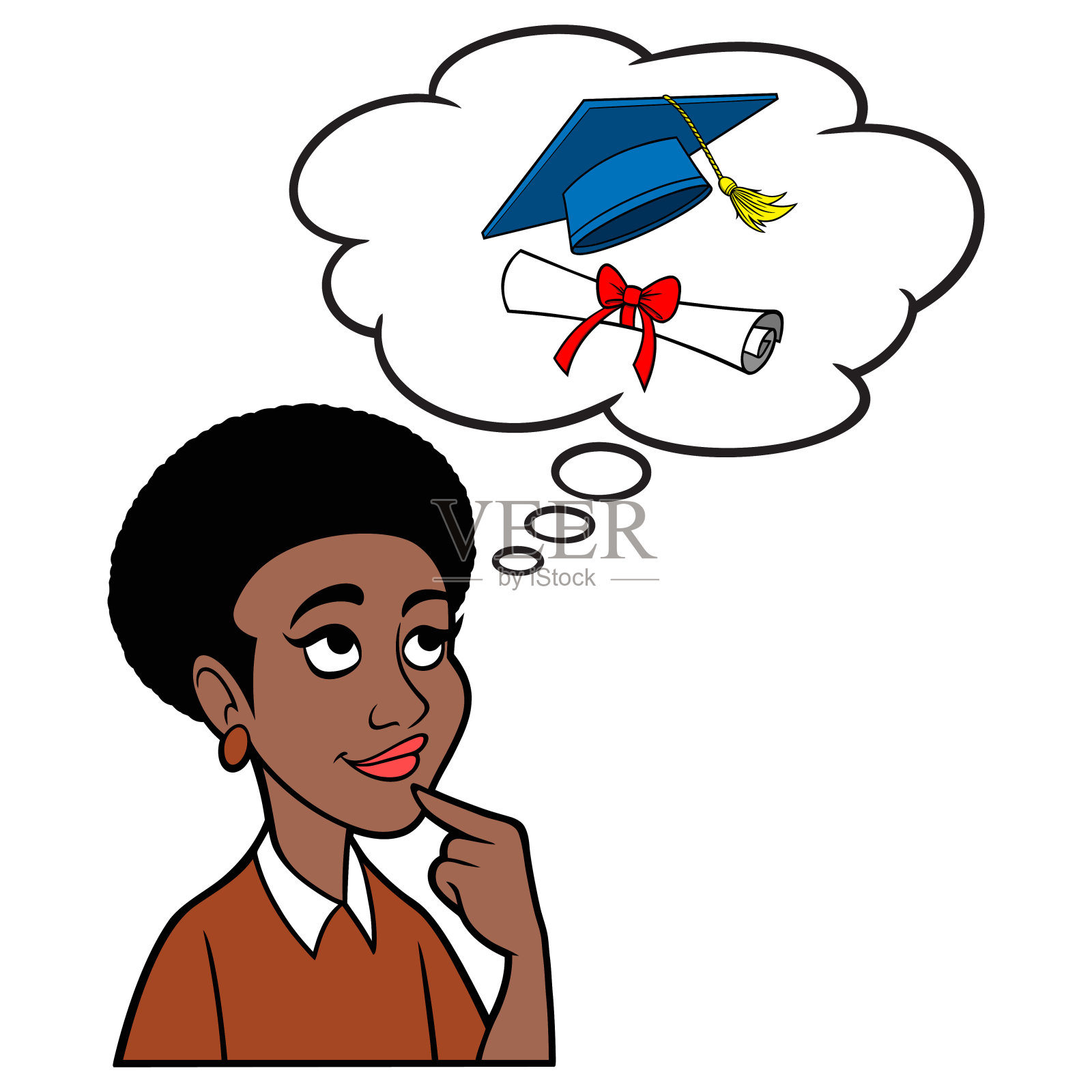 女性对毕业的思考设计元素图片