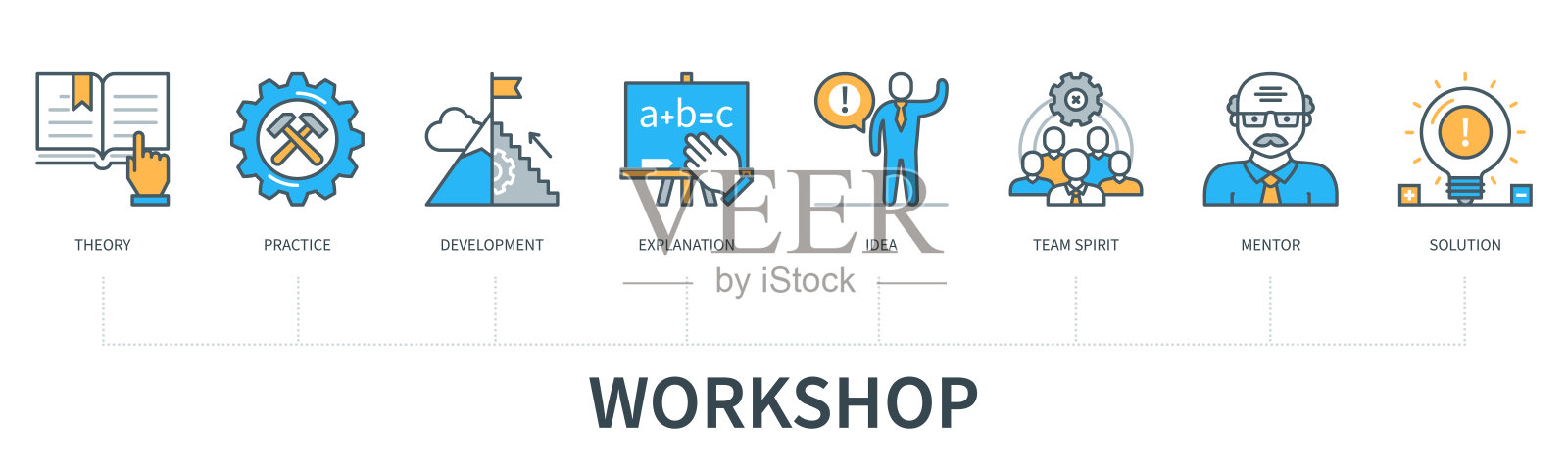 工作坊概念向量信息图插画图片素材