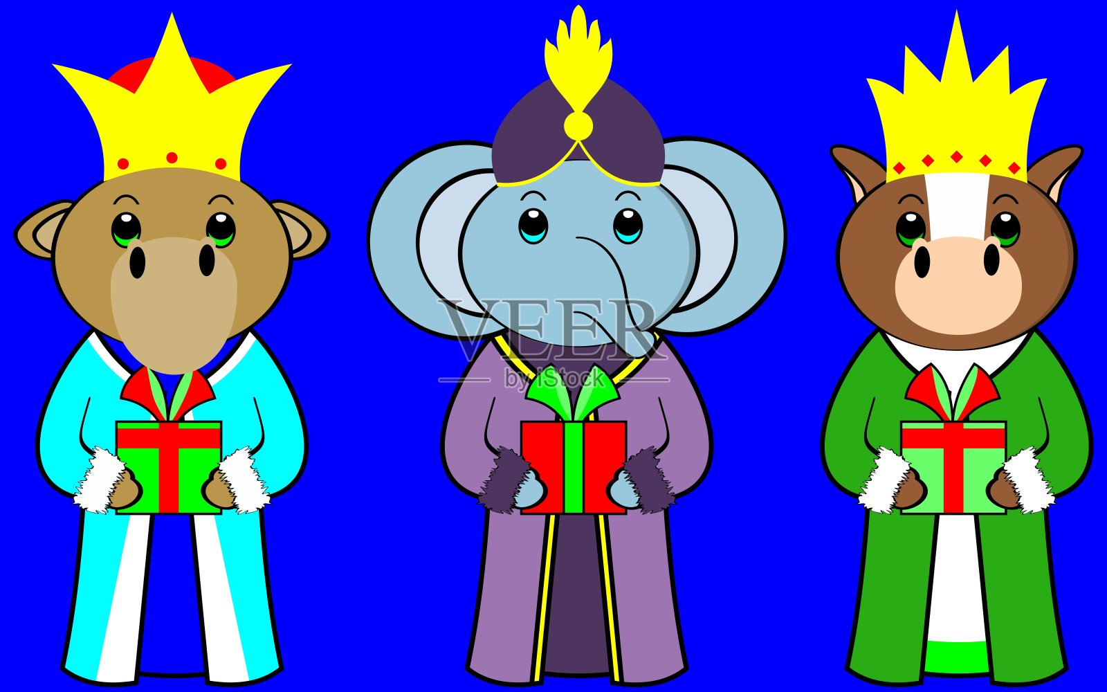 三智者人物卡通动物图集插图插画图片素材