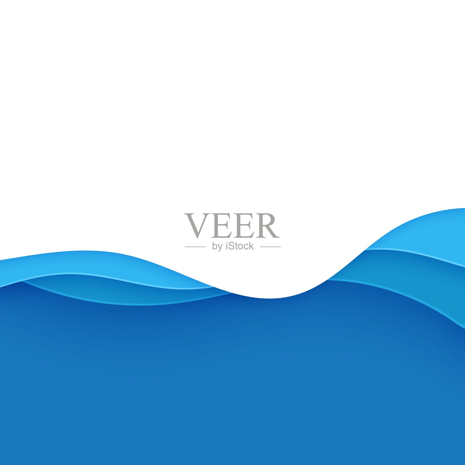 蓝色抽象背景剪纸风格。纸层波浪水为世界海洋日6月8日。矢量地球海报模板，生态手册，演示文稿，邀请与地方文本。插画图片素材