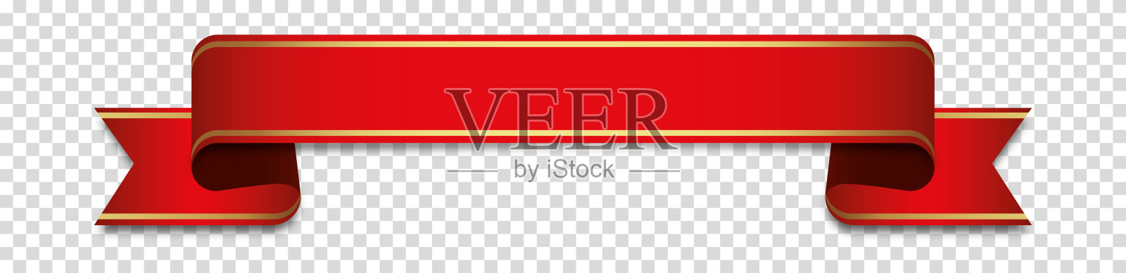 红色复古丝带横幅-矢量设计元素插画图片素材