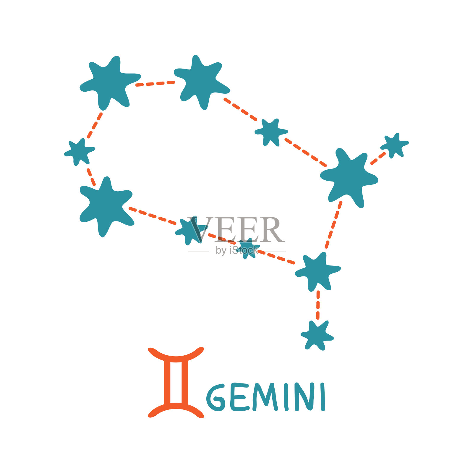 星座星座双子座插画图片素材
