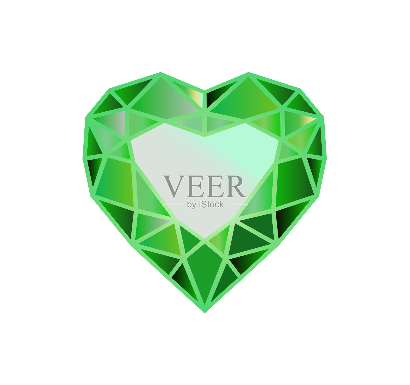 宝石，心形的钻石插画图片素材