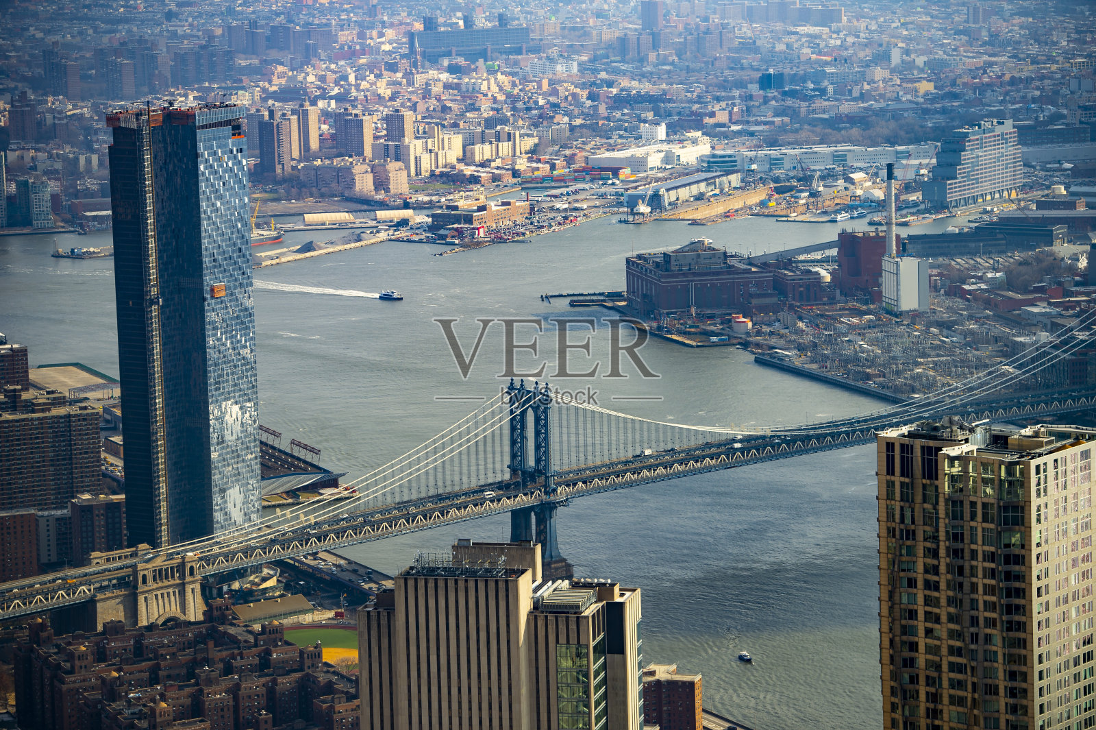 布鲁克林大桥和曼哈顿大桥照片摄影图片
