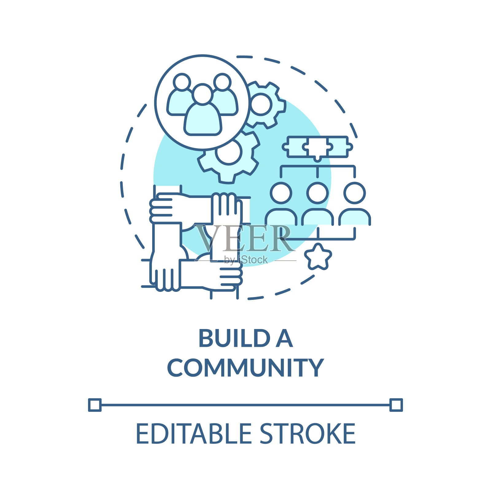 建立一个社区创业概念图标插画图片素材