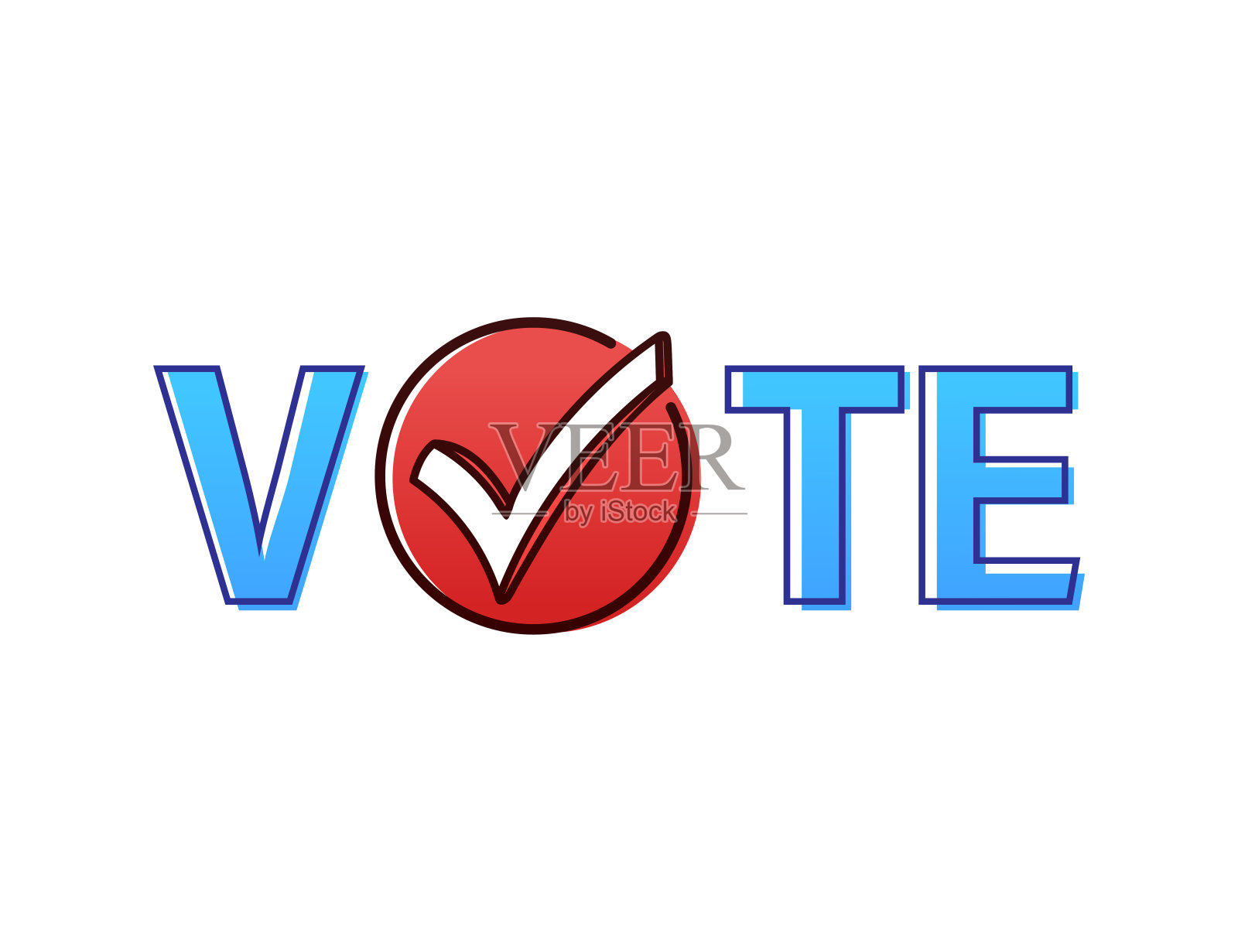 手绘签名投票。矢量插图孤立的白色背景。插画图片素材