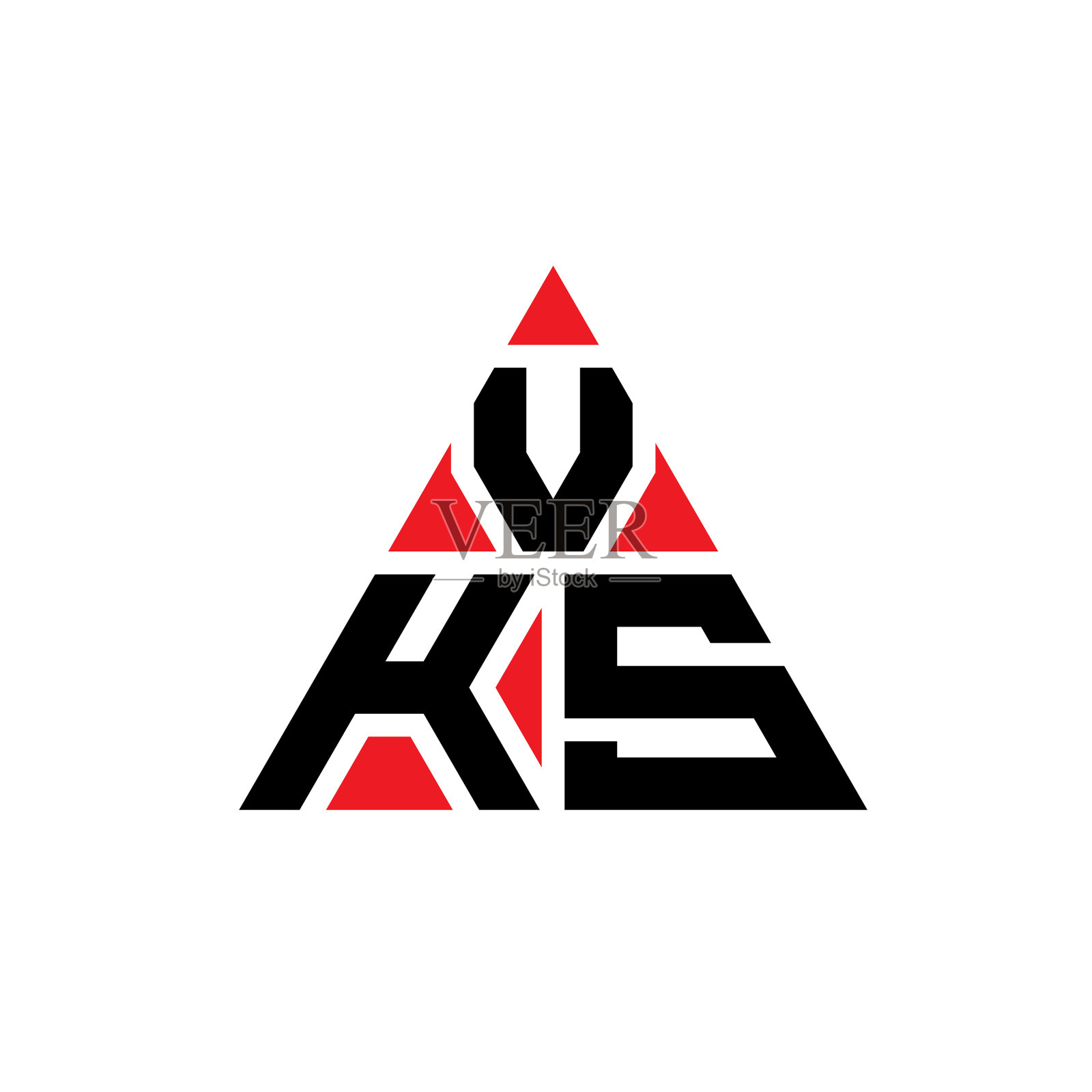 VKS标志用三角形字母设计插画图片素材