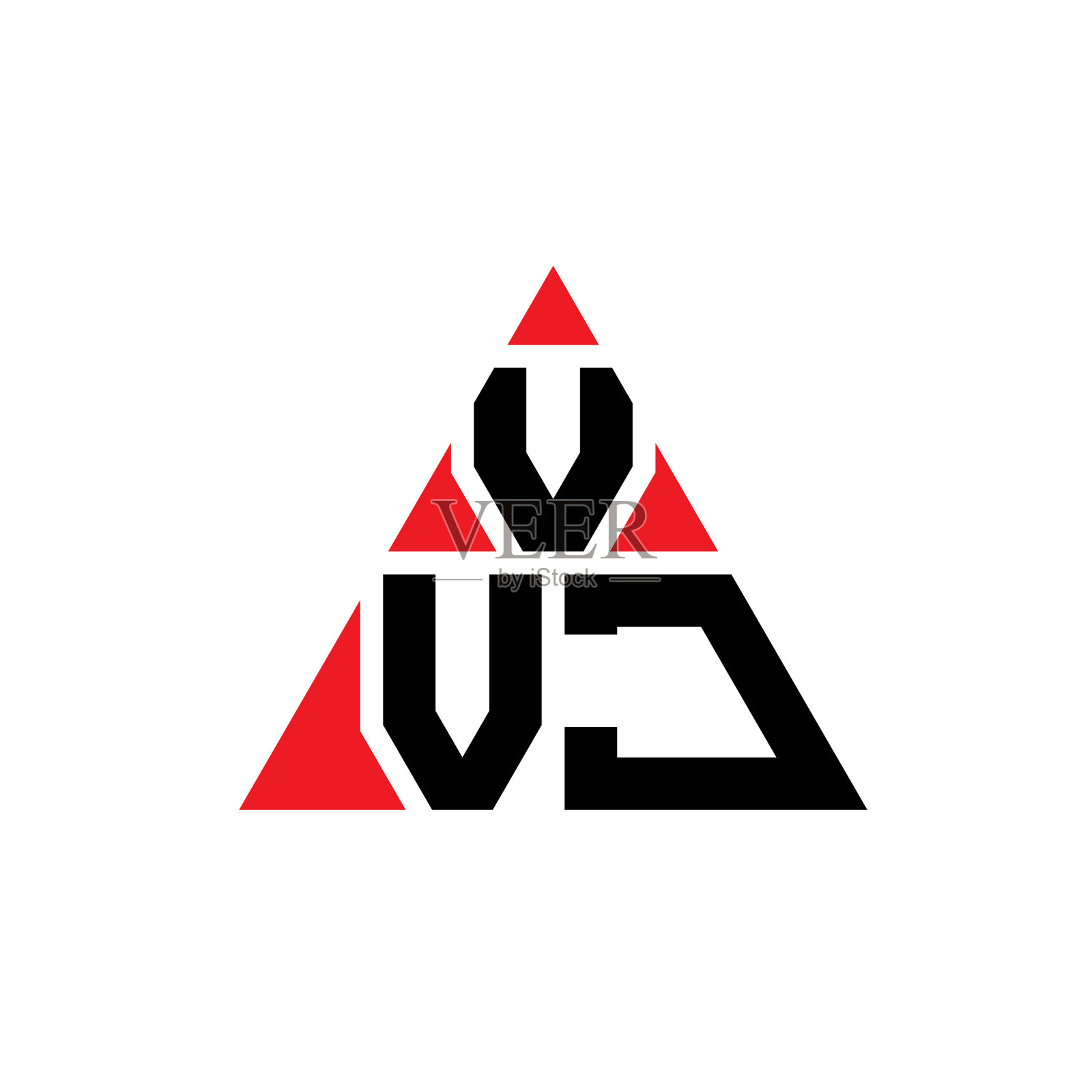 VVJ三角形字母标志设计采用三角形插画图片素材