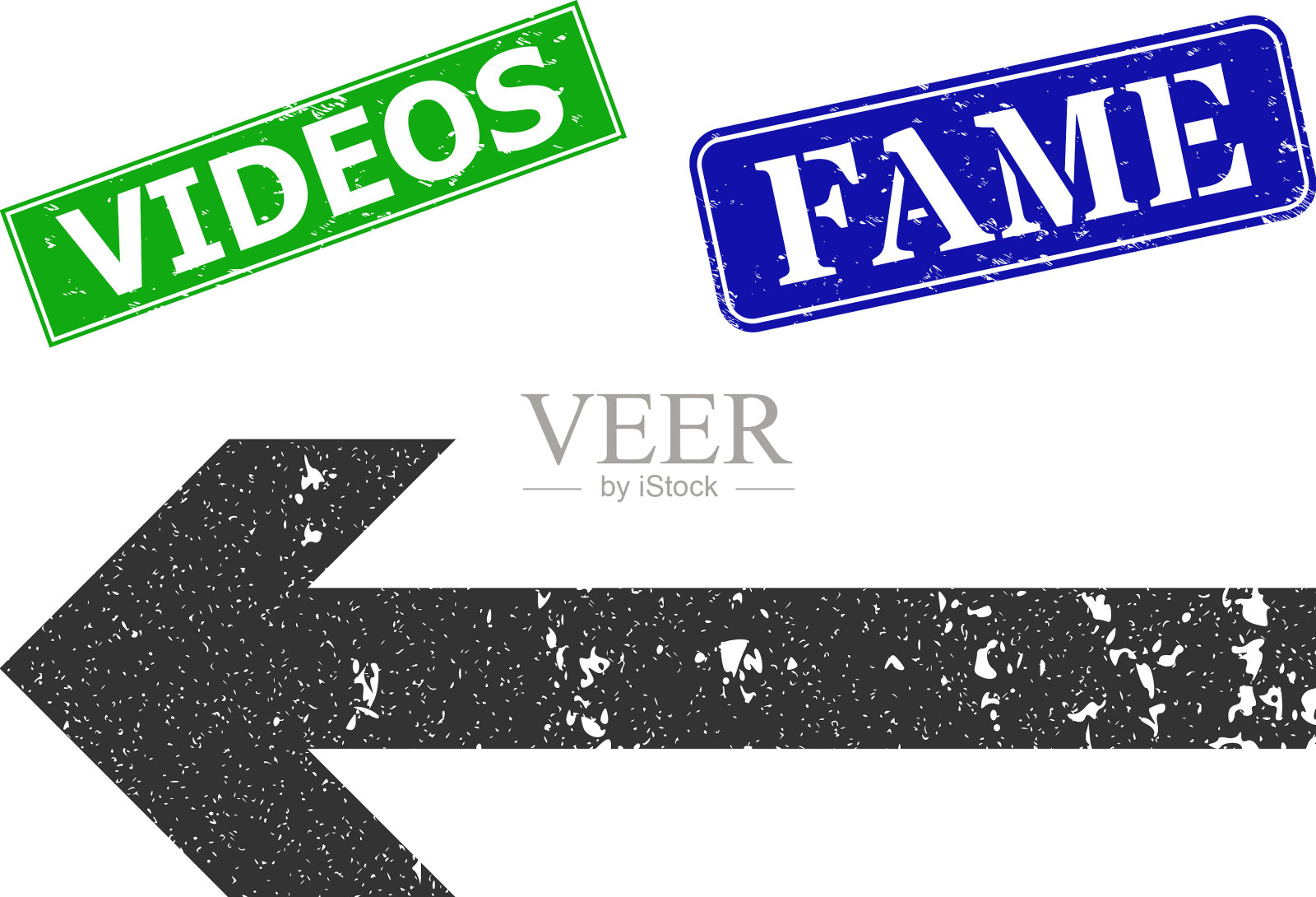 移动左划痕图标和划痕视频插画图片素材