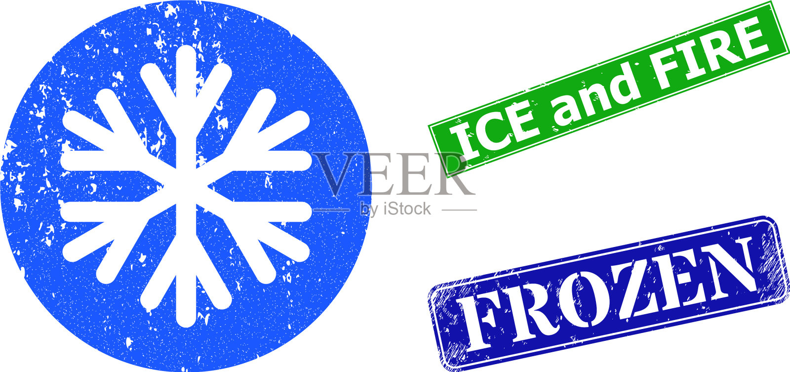 冰霜纹理图标和冰与火纹理图标插画图片素材