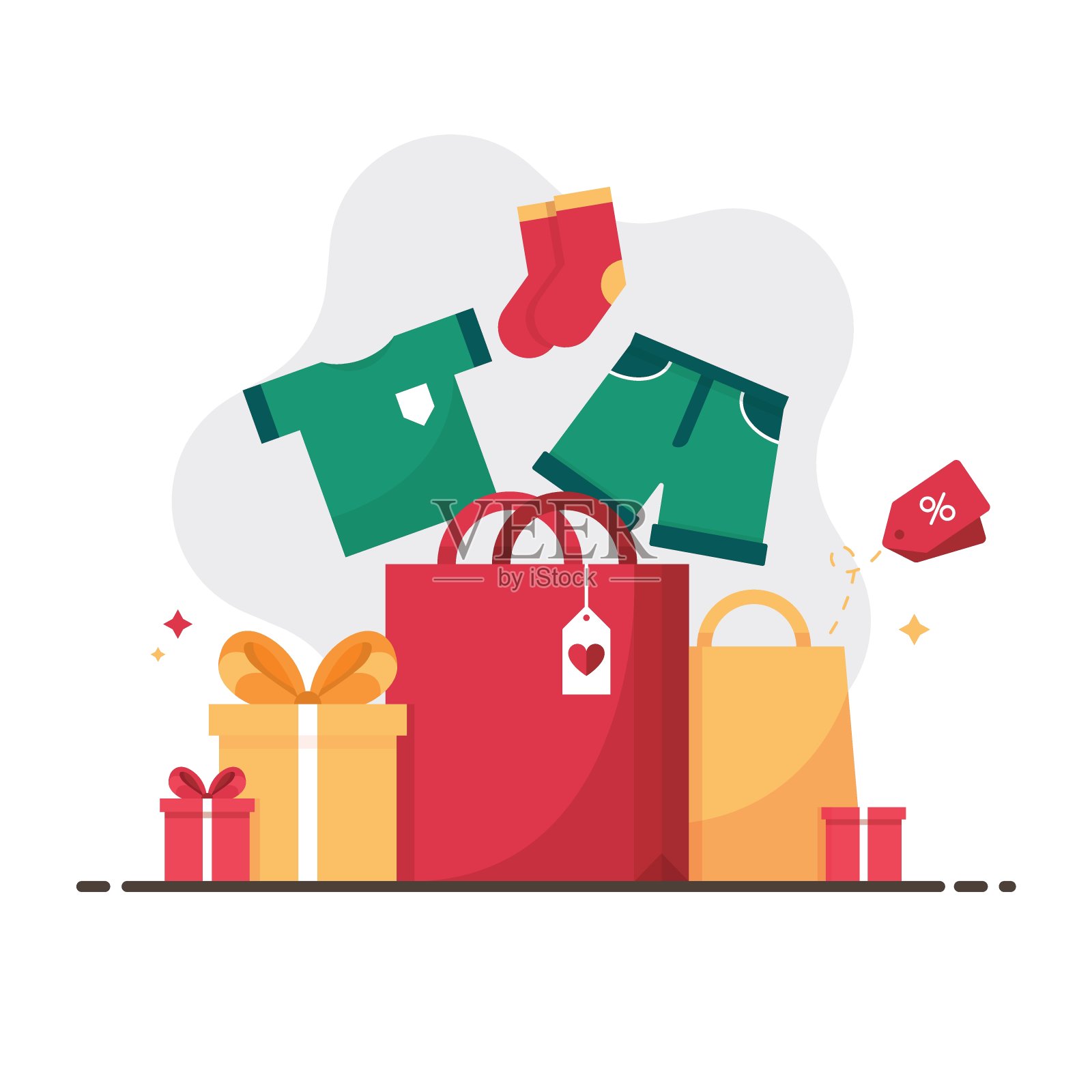 假日购物插画图片素材