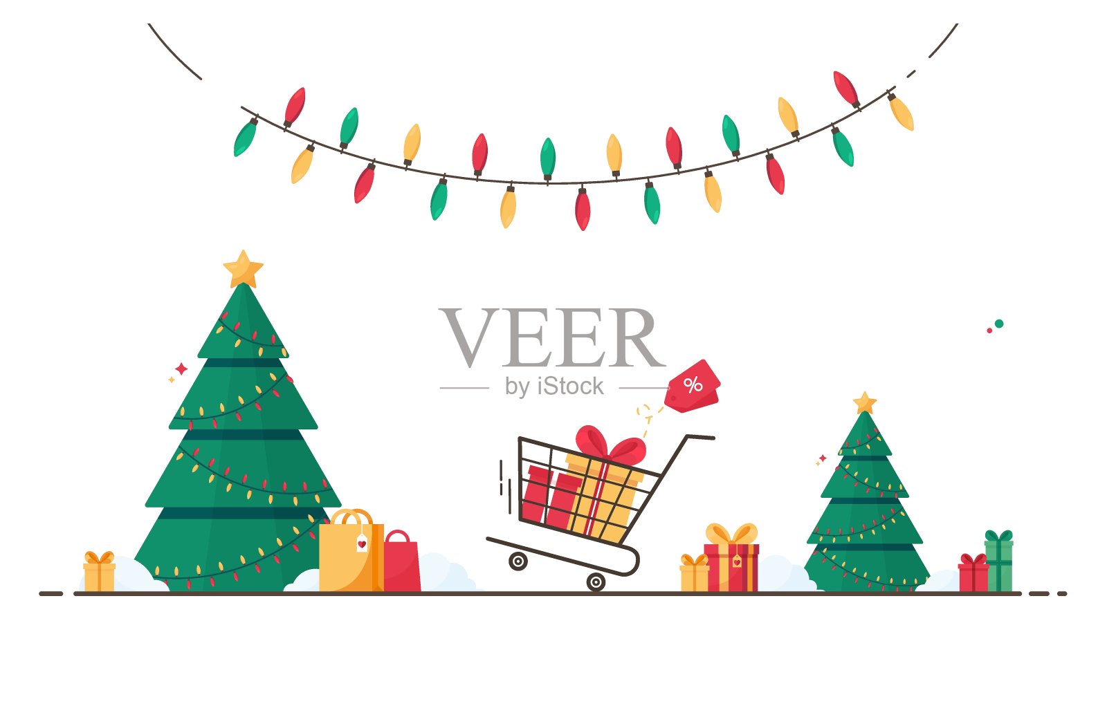 圣诞快乐横幅插画图片素材