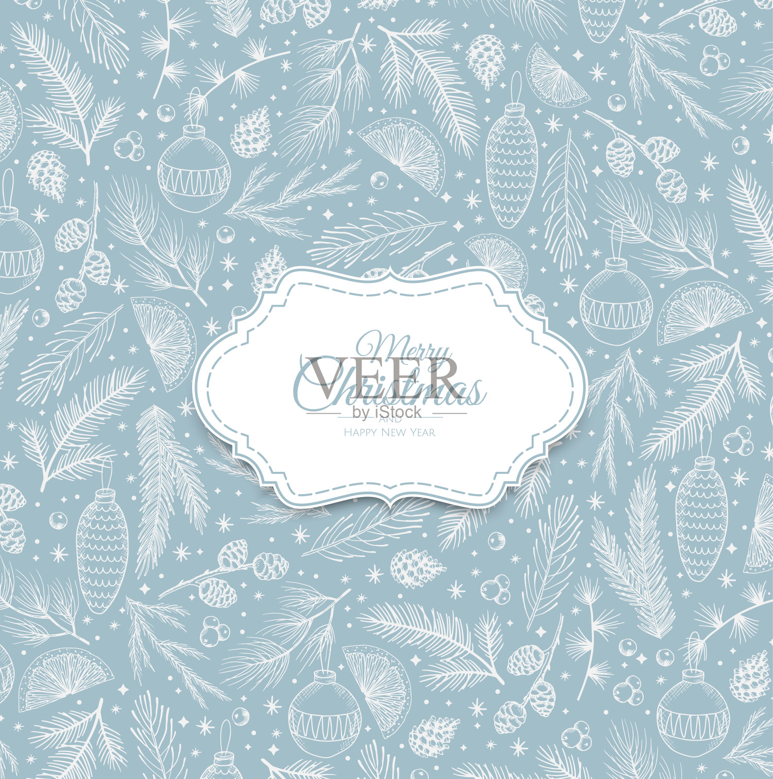 圣诞节和新年背景。明亮的寒假作文。贺卡，横幅，海报设计模板素材