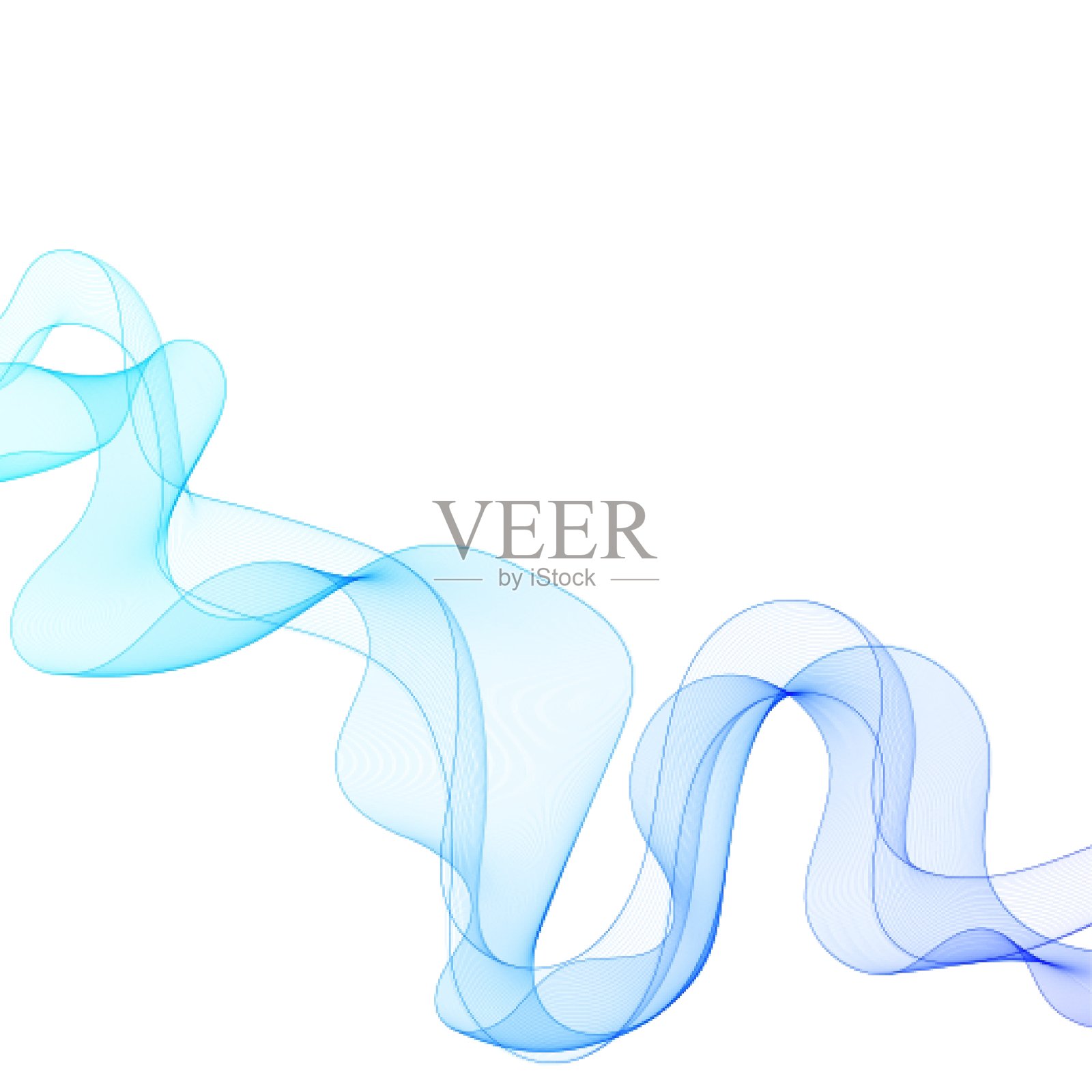 蓝色波背景。流动的蓝色波浪。向量的背景。插画图片素材