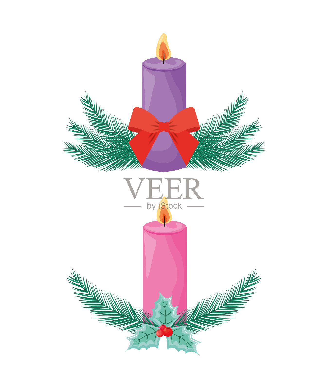 出现蜡烛组插画图片素材