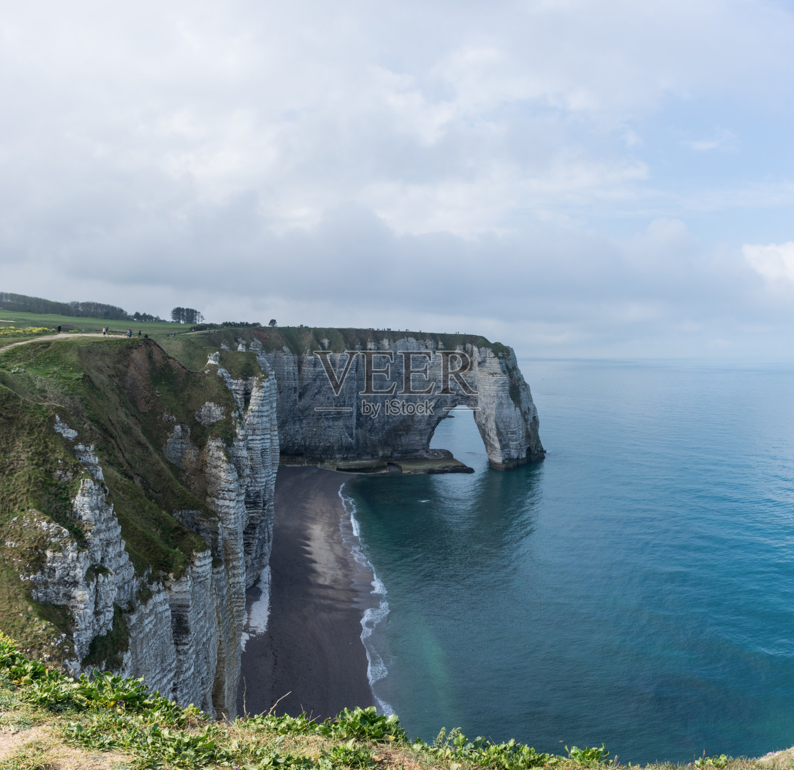 法国诺曼底埃特雷塔附近令人印象深刻的海岸照片摄影图片