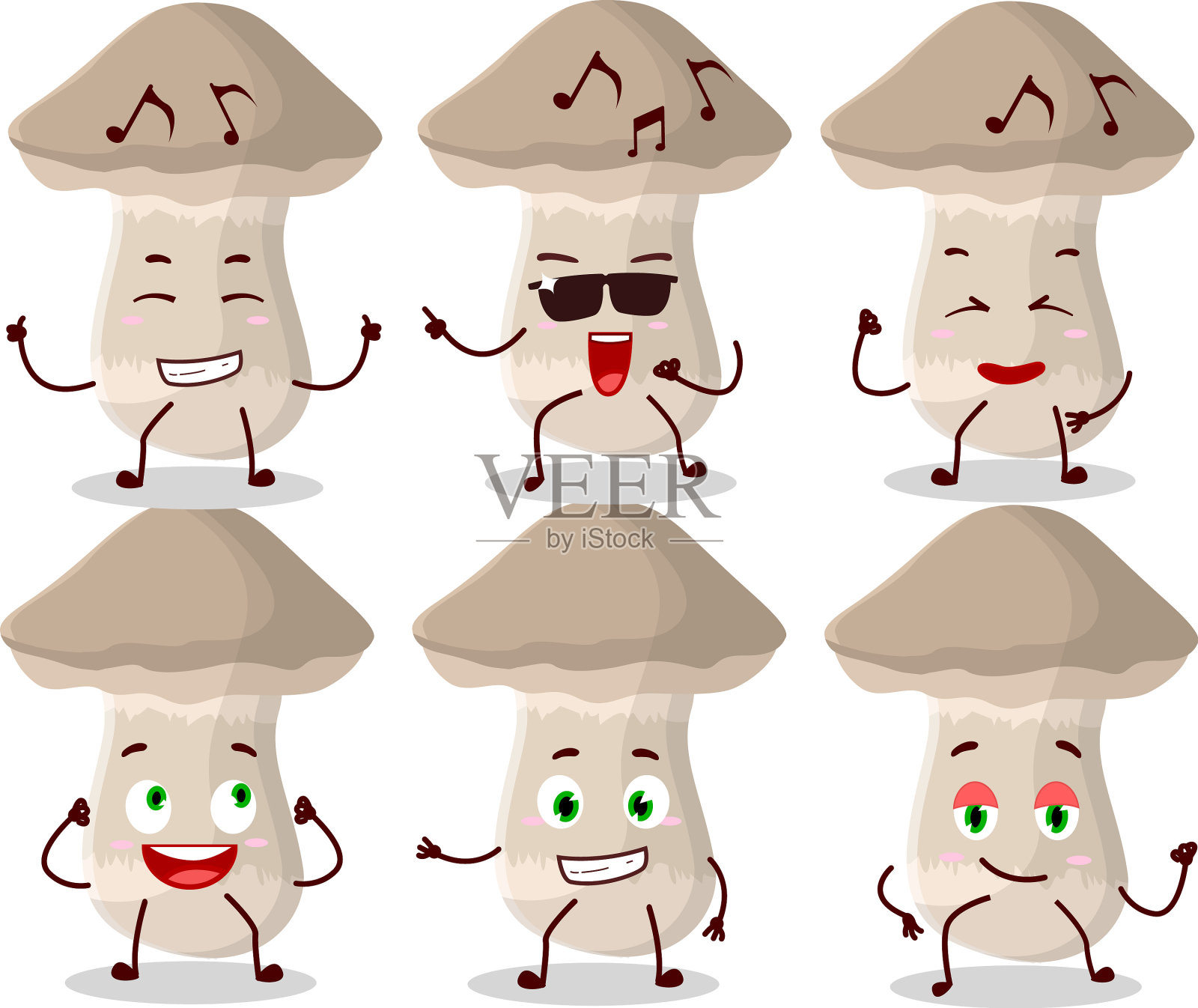 一个毒菌舞者的卡通形象插画图片素材