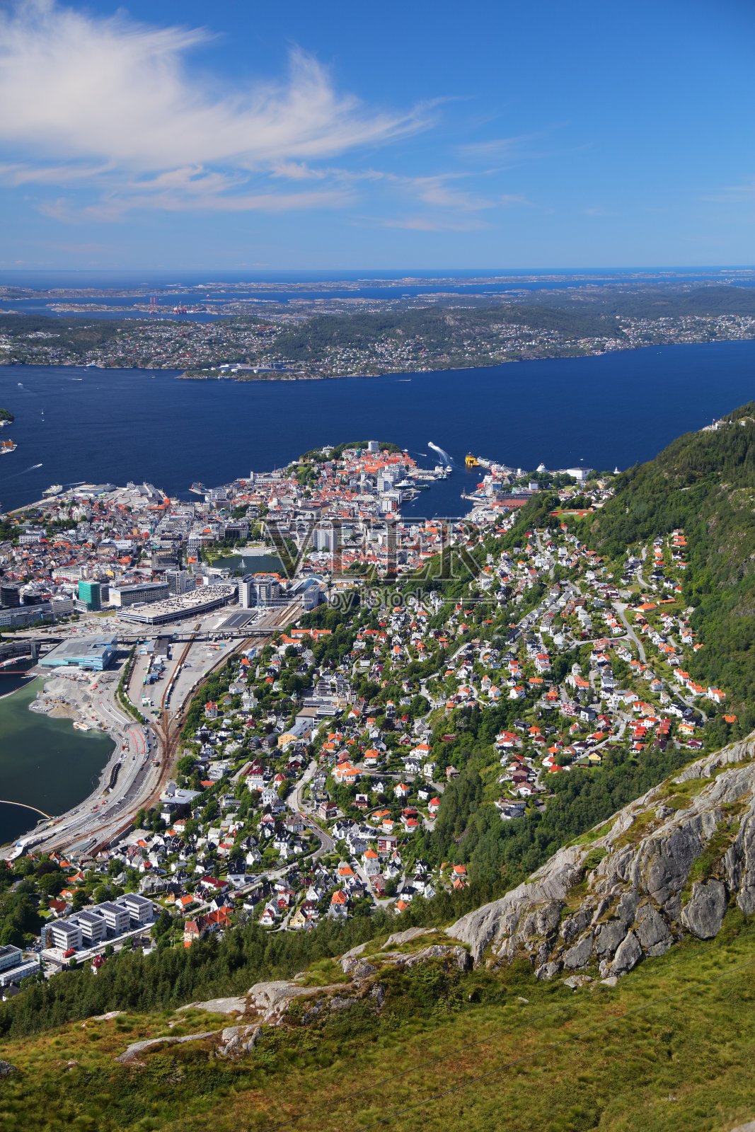 挪威卑尔根的城市照片摄影图片