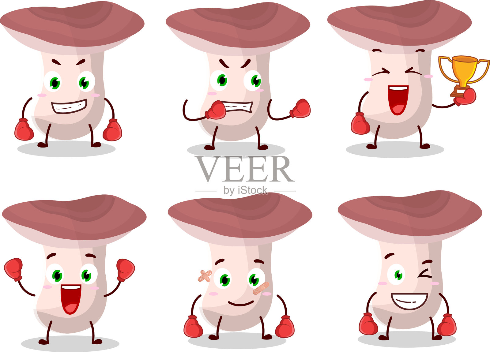 一个运动rassula拳击运动员卡通吉祥物插画图片素材