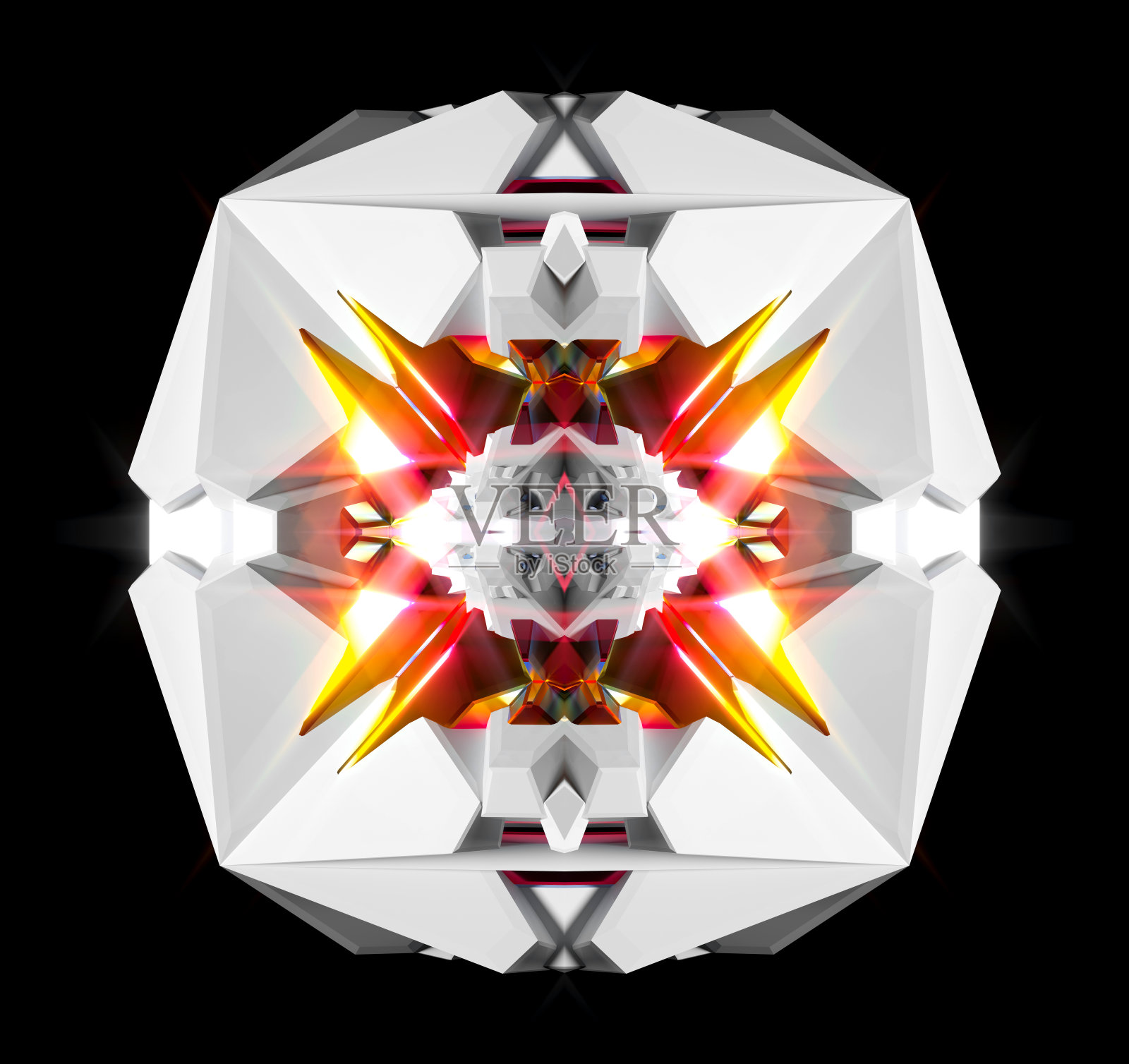 三维抽象艺术三维物体的网络柏拉图分形球或基于三角形几何图形的球体在白色哑光塑料材料与金色部分发光效果照片摄影图片