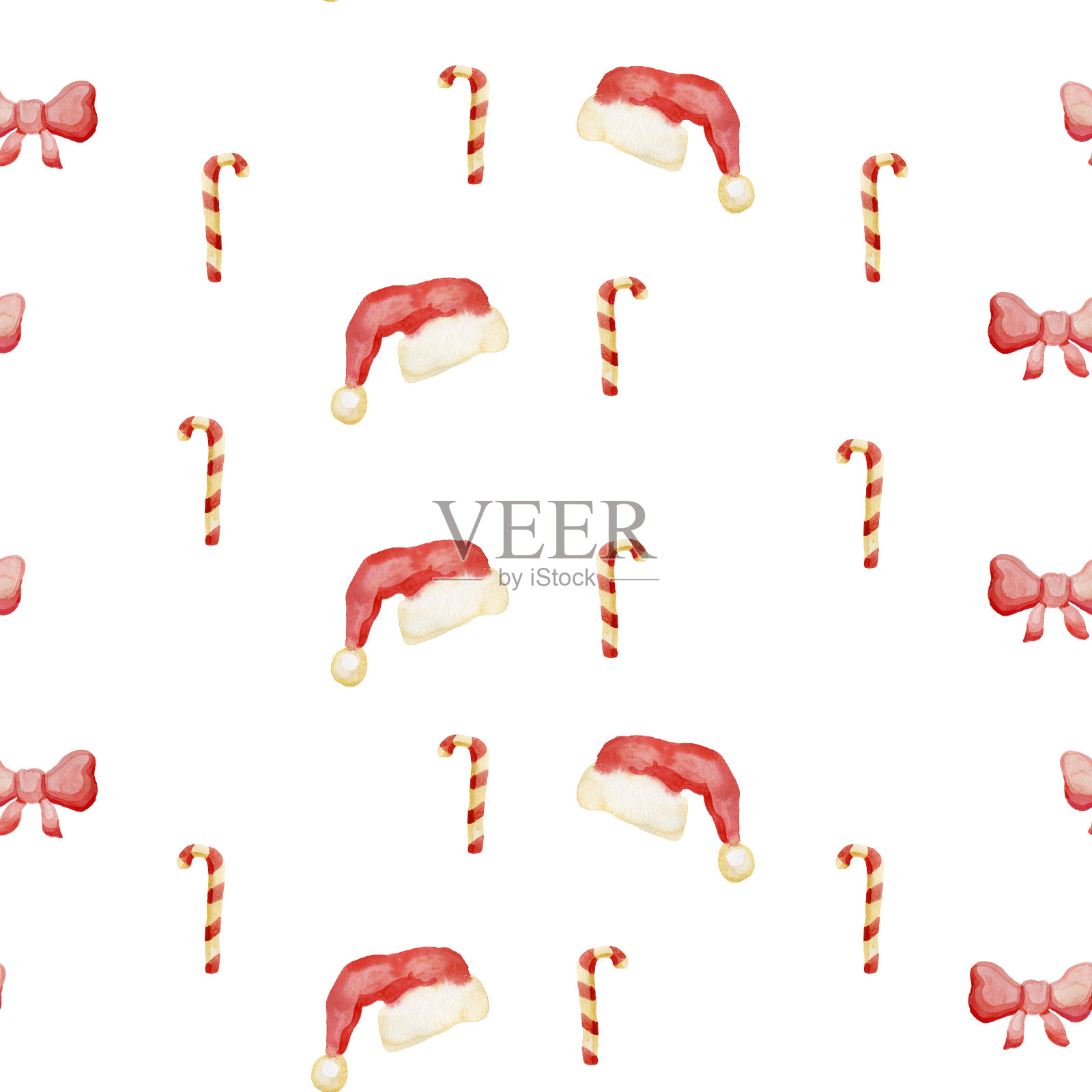 圣诞树无缝图案。插图。红色和白色的。用墨水手绘的涂鸦素描。设计包装礼品纸和背景。冬季假期插画图片素材