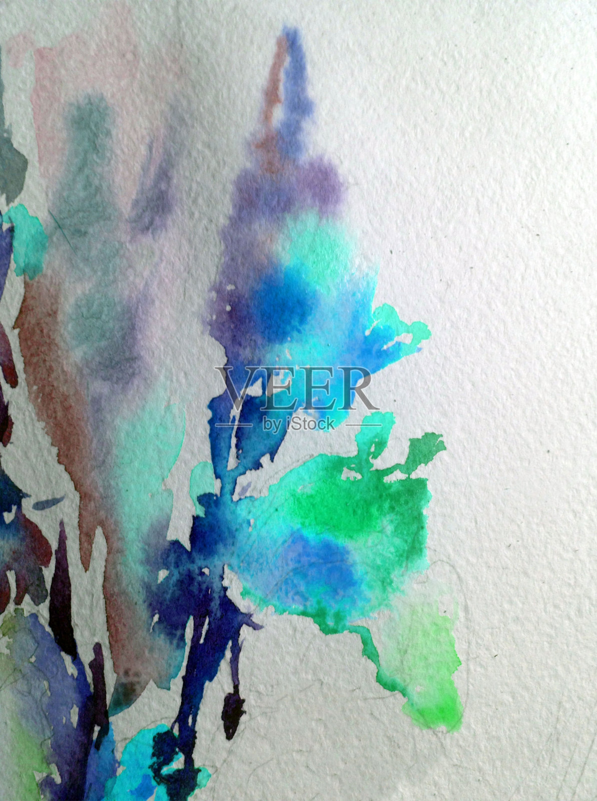 抽象鲜艳的装饰背景。花图案手工制作。美丽温柔浪漫的剑兰花束插画图片素材