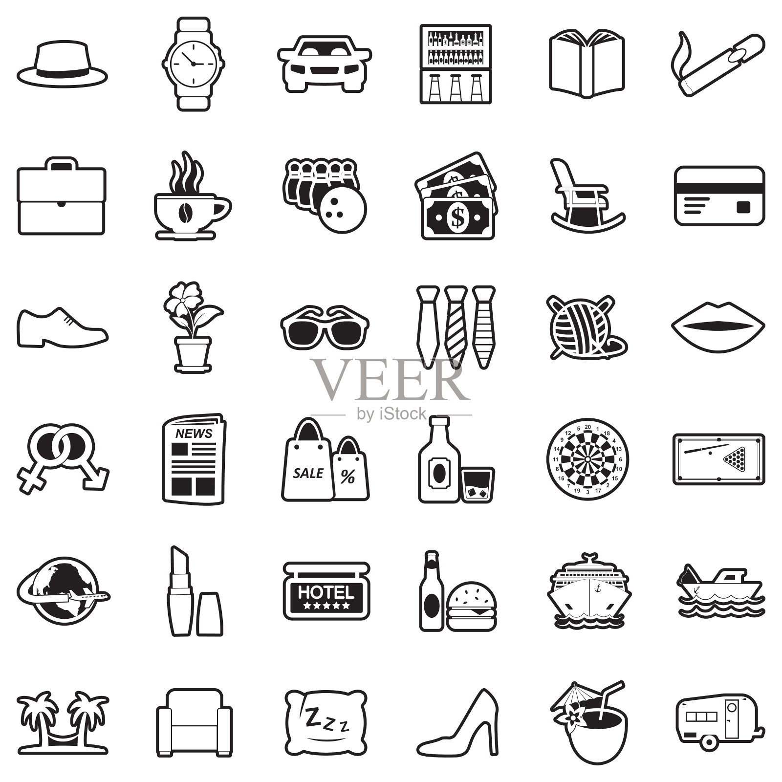 成人的图标。线条与填充设计。矢量插图。图标素材