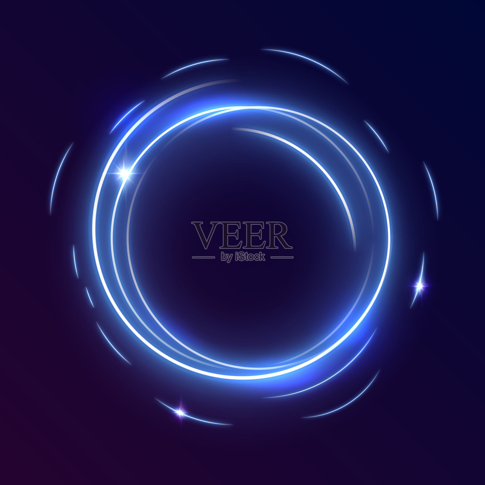 霓虹灯框架设置，照明荧光几何形状插画图片素材