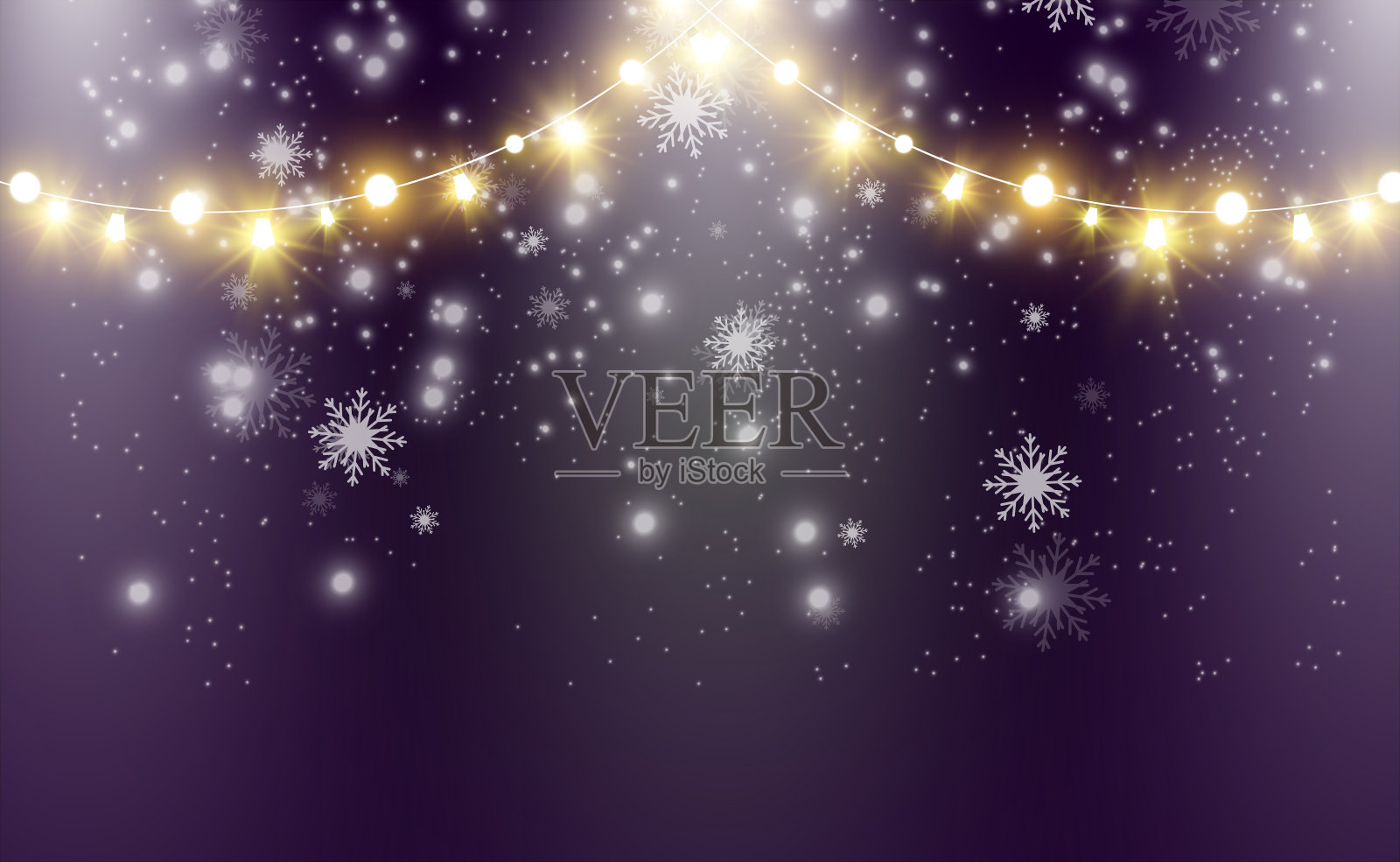 圣诞亮，彩灯美。插画图片素材