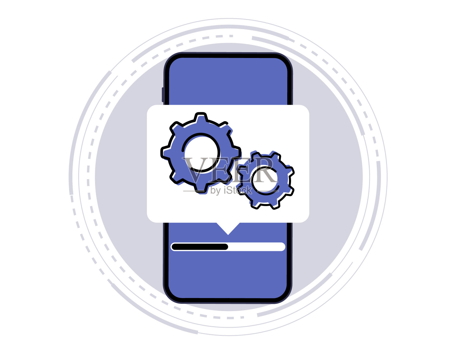 系统更新。系统软件更新的概念。下载过程在智能手机屏幕上。改进版本的软件。安装过程，为登陆页，用户界面，应用程序，横幅模板插画图片素材