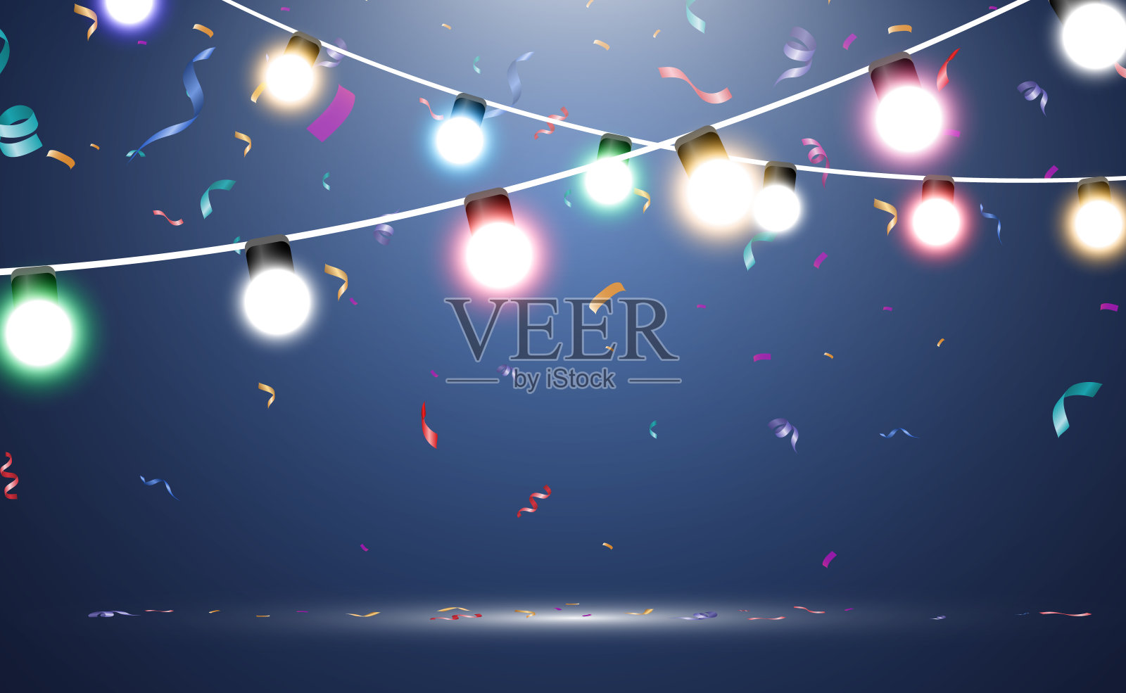 圣诞亮，彩灯美，设计元素多。插画图片素材