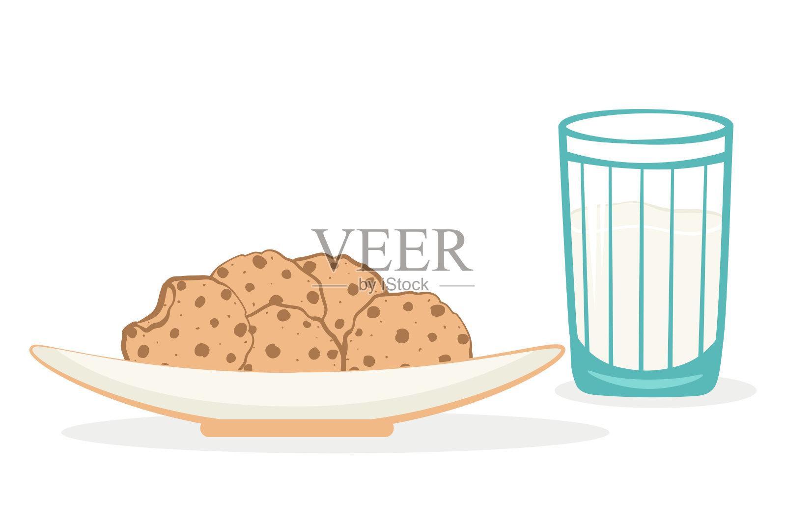 饼干和牛奶插画图片素材