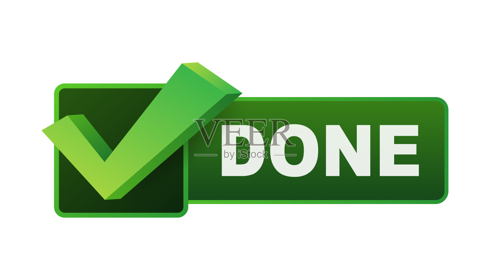 为网页和应用程序做了绿色标志图标。检查标志。向量股票插图设计元素图片