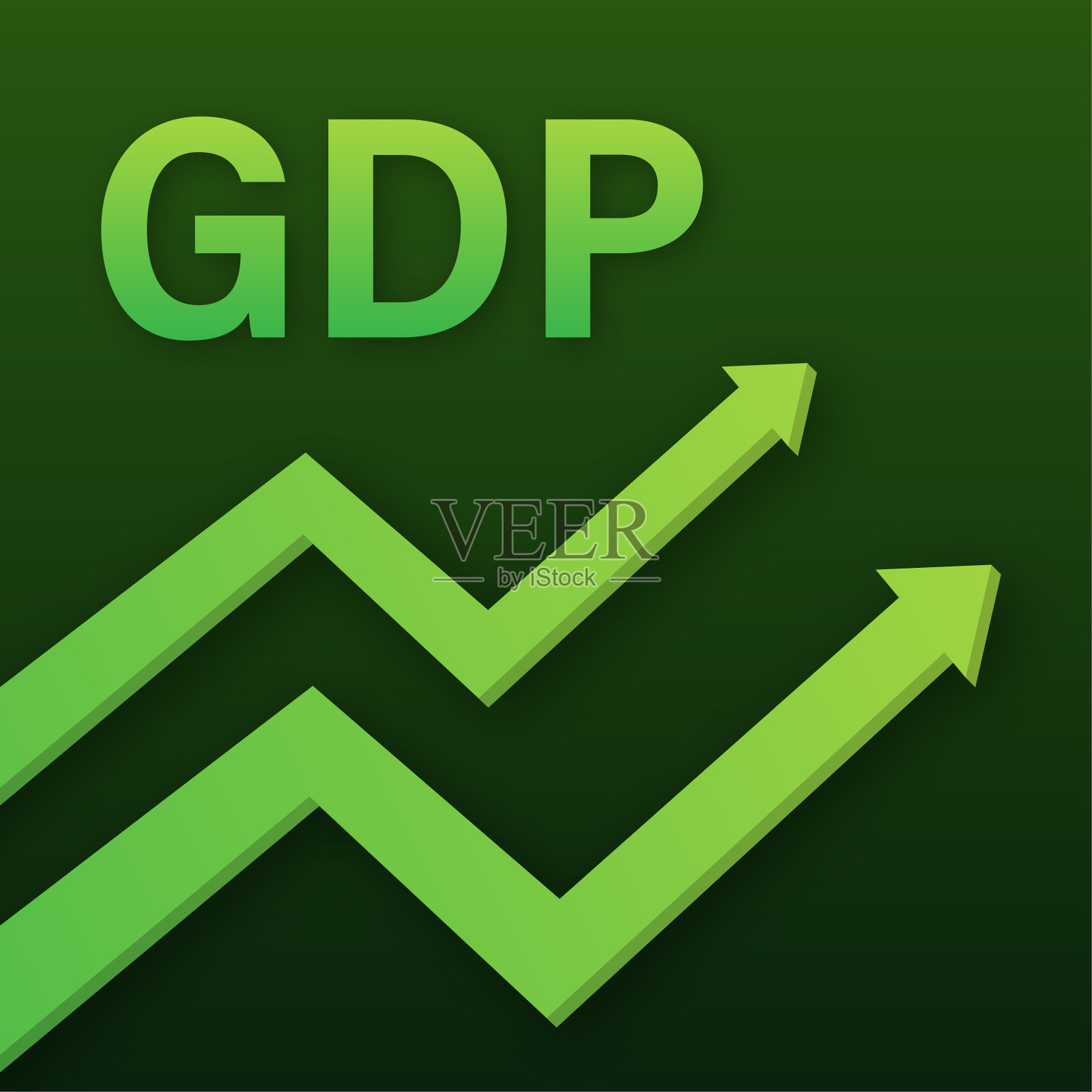 GDP的增长。国内生产总值(gdp)。政府预算。年度财务预算的增量。矢量插图。插画图片素材