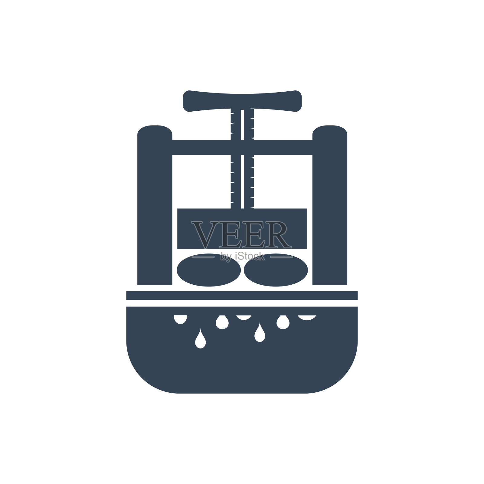 矢量黑色图标果汁提取机，机压机图标素材