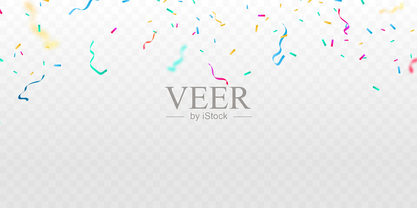 庆祝背景模板与五彩纸屑和彩带。插画图片素材