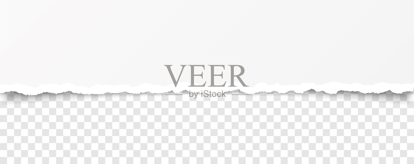 白色矢量撕纸横幅与撕裂的边缘与空间为您的文本在透明的背景插画图片素材