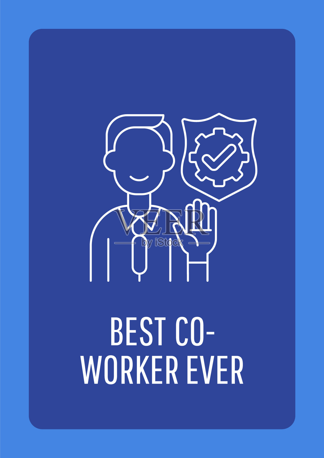 同事欣赏明信片与线性字形图标插画图片素材