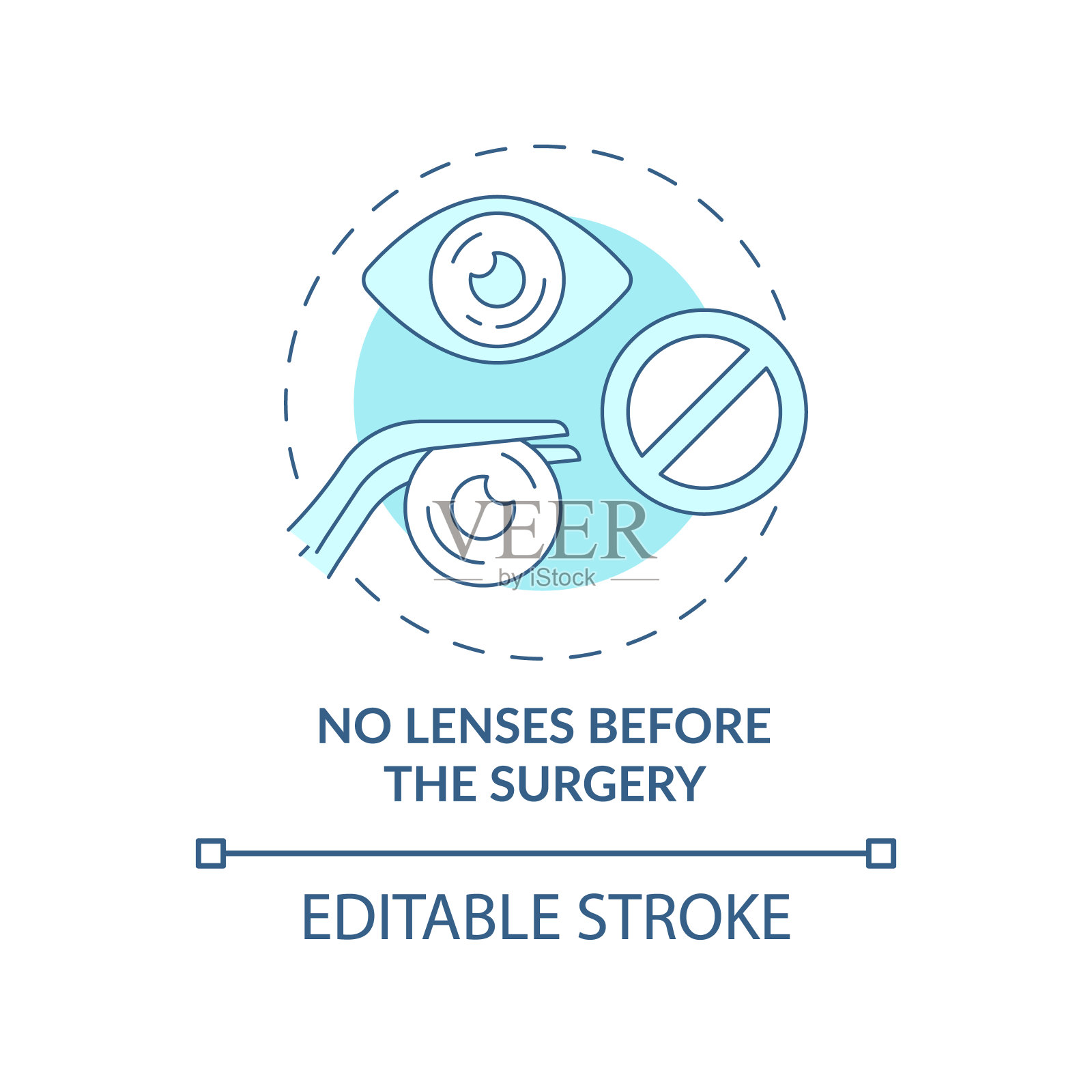手术前无镜片蓝色概念图标插画图片素材