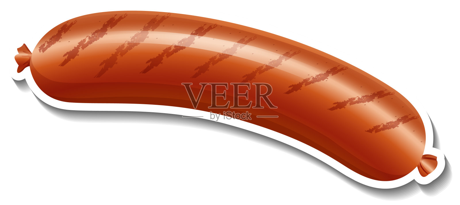 卡通风格烤香肠插画图片素材