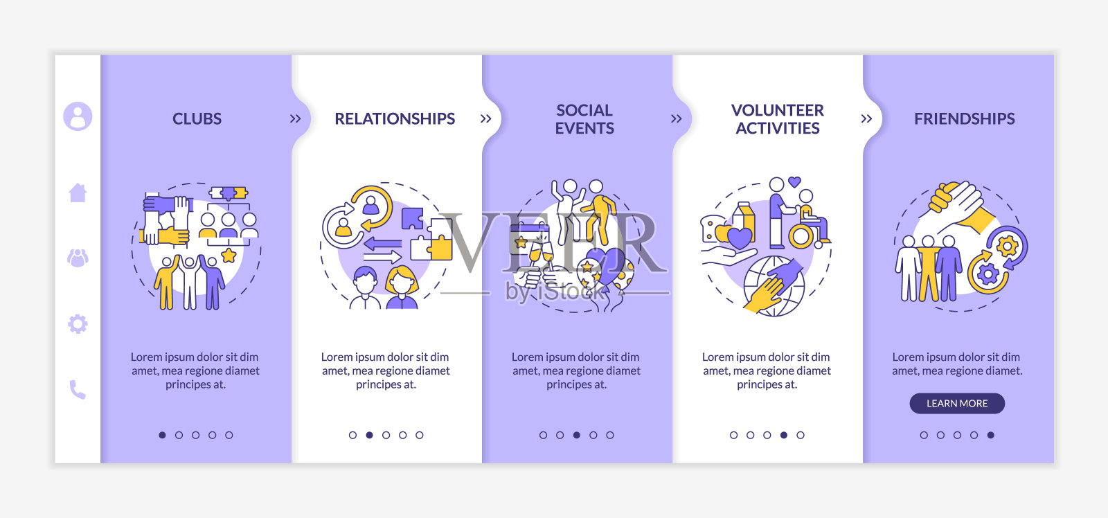 社会参与的例子在登船向量模板插画图片素材