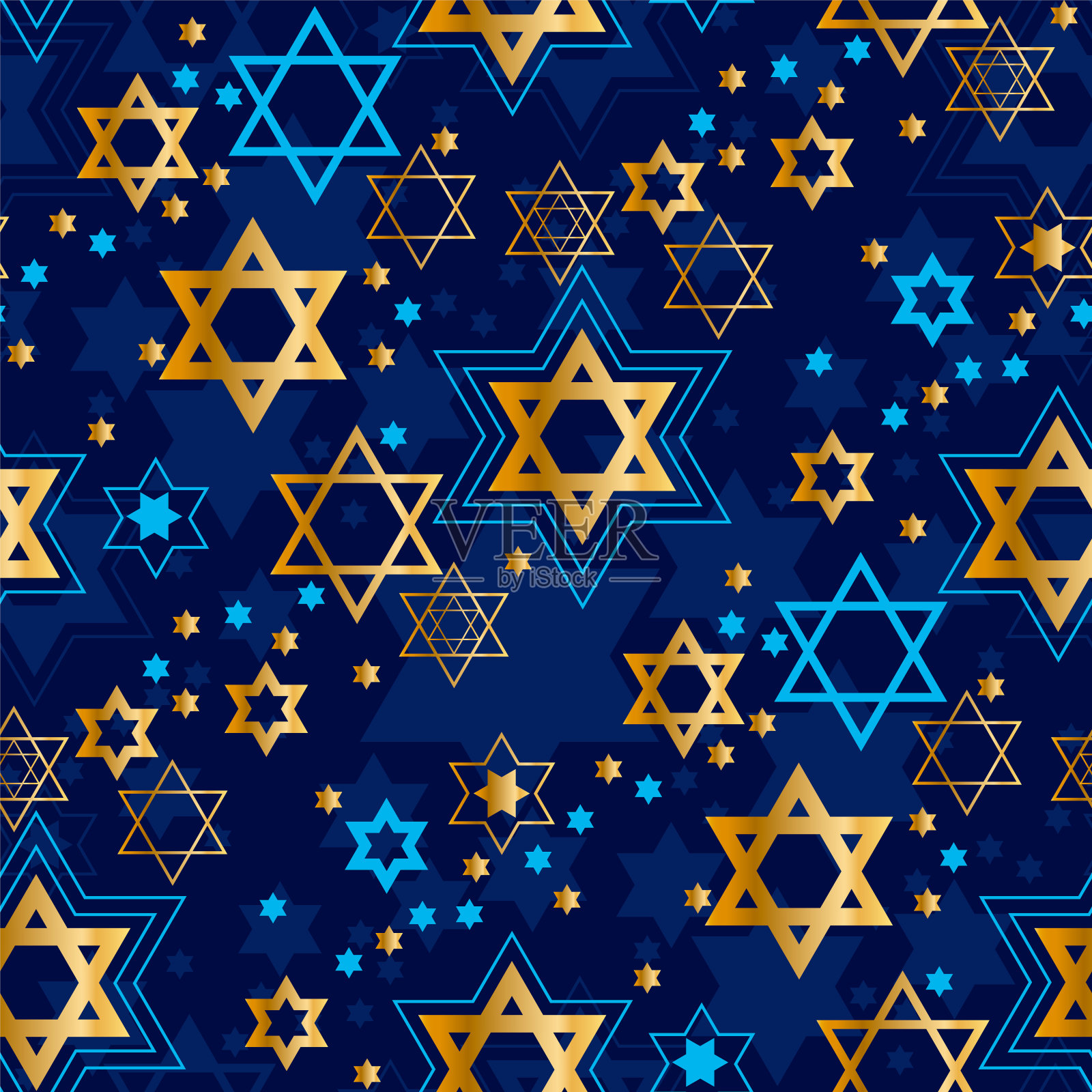 以色列马根大卫星光明节庆祝插画图片素材