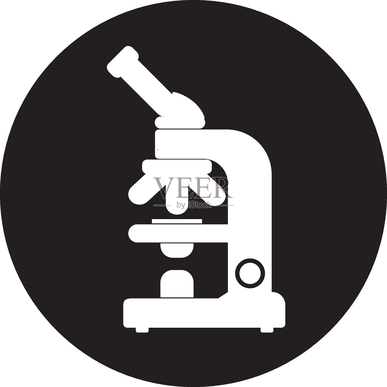 显微镜矢量图标，样式是平面符号插画图片素材