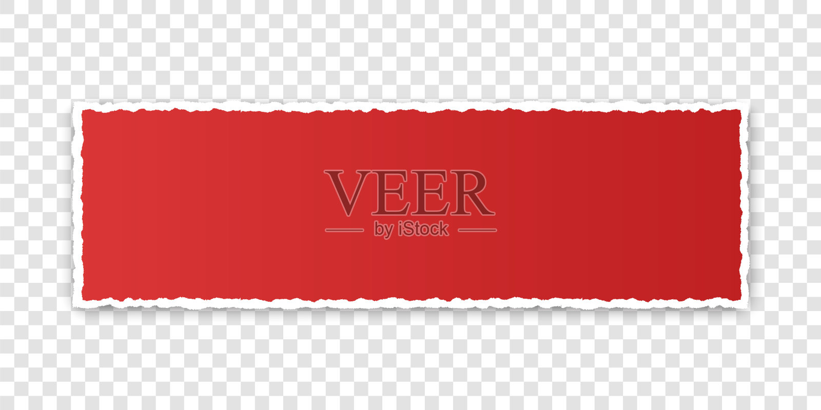 红色矢量撕纸横幅与撕裂的边缘与空间为您的文本在透明的背景插画图片素材